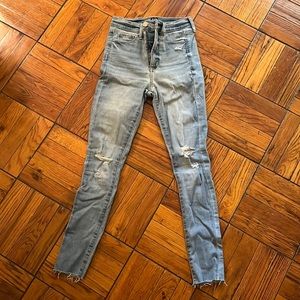 destroyed high rise jeggings